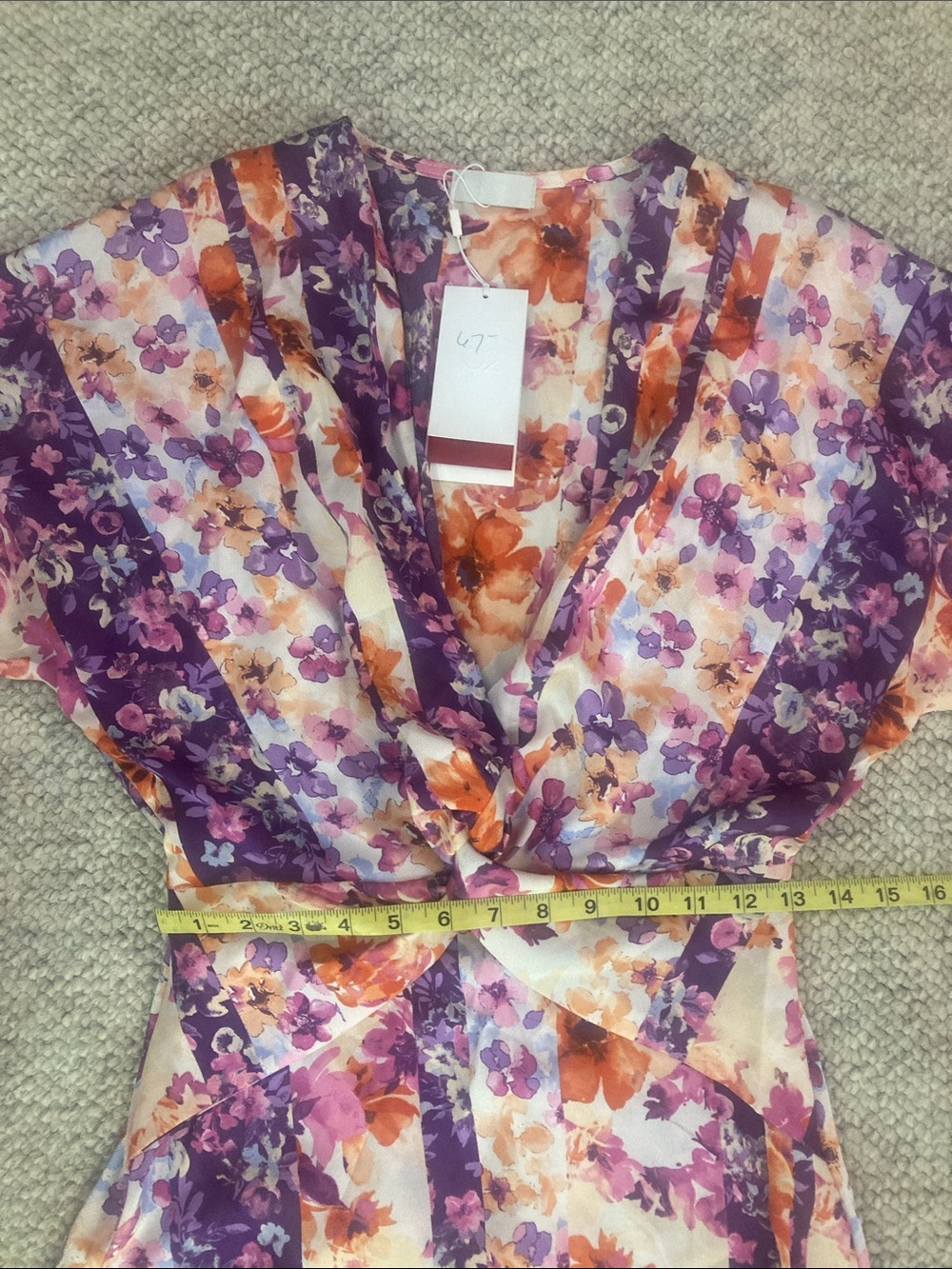 Q2 Floral Maxi Dress in Purple & Orange Size M - NWT - Picture 6 of 7